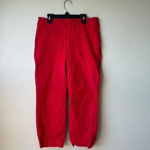 SPANX Women's Red Straight Leg Cropped Pants Size L G Petite